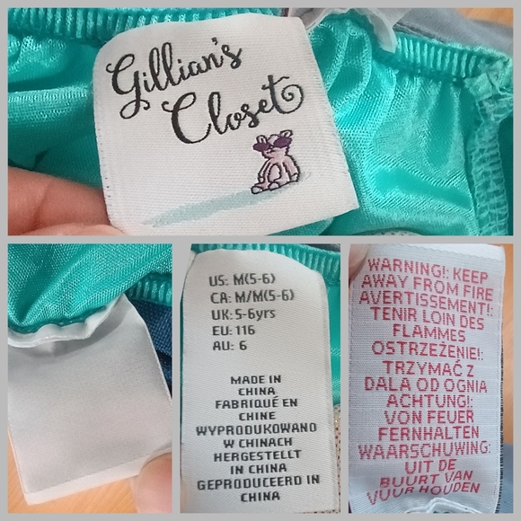 GILLIANS CLOSET Sparkling SEQUINS Green Blue Mermaid Costume for Kids Size 5-6 - Picture 16 of 16